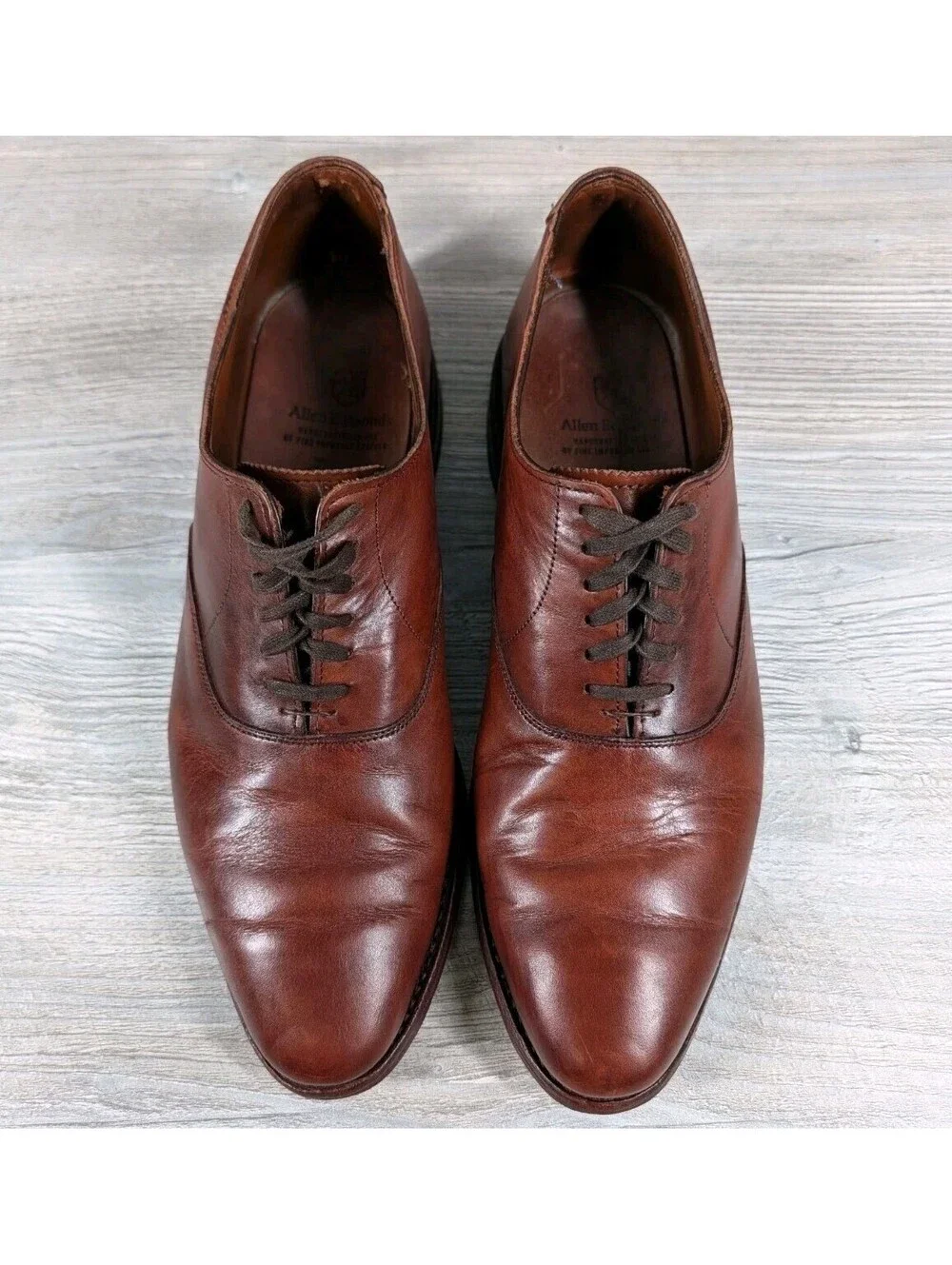 Allen Edmonds Mens 9D Carlyle Brown Leather Oxford Plain Toe USA Dress Shoes